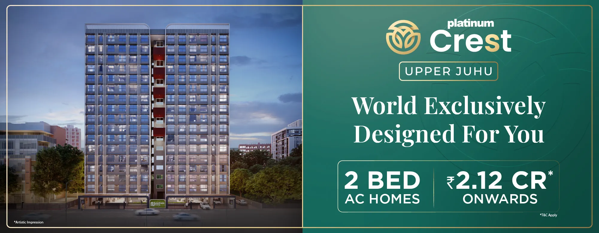 1, 2 & 3 BHK sea view homes in Versova